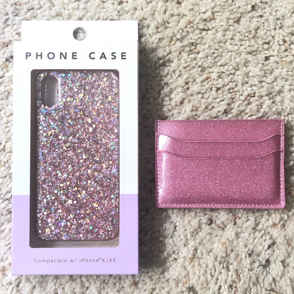 Glitter Phone case + Card case